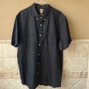 True craft black and white collar shirt